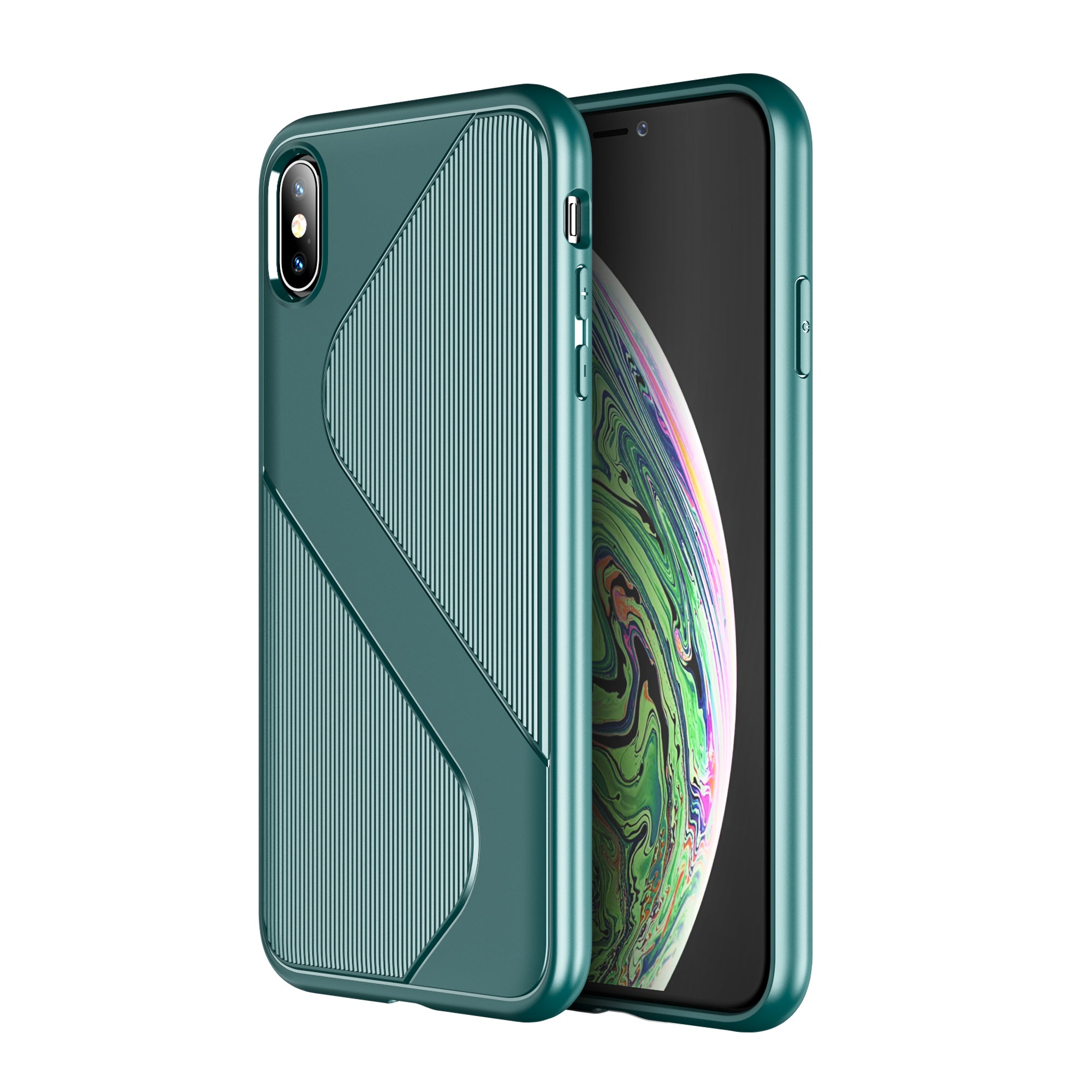 iPhone Xs kuviollinen suojakuori (vihreä) - suojakuoret