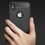 iPhone Xs hiilikuitu suojakuori (musta) - suojakuoret