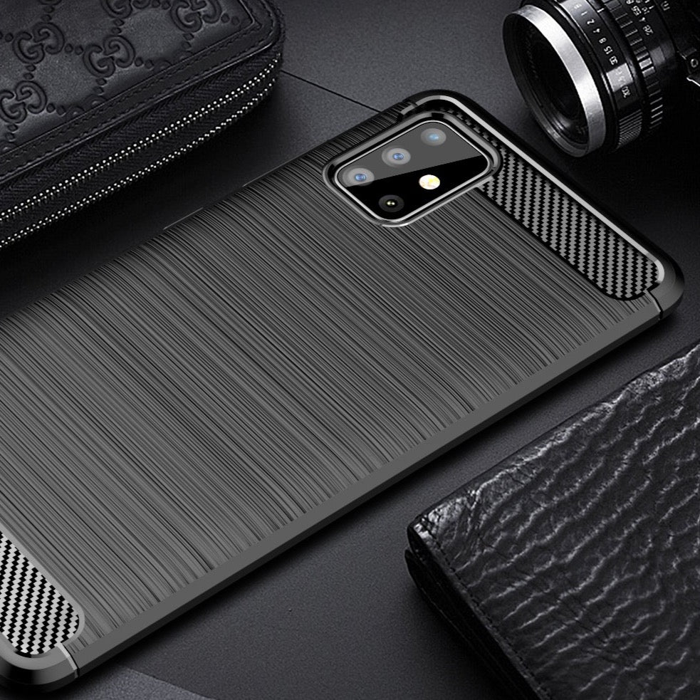 Samsung Galaxy A51 hiilikuitu suojakuori (musta) - suojakuoret