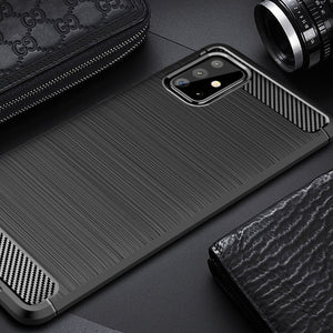 Samsung Galaxy A71 hiilikuitu suojakuori (musta) - suojakuoret